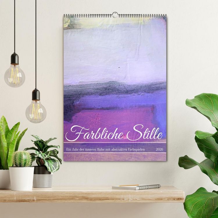 Produktbild: Farbliche Stille - Ein Jahr der inneren Ruhe mit abstrakten Farbspielen (Wandkalender 2026 DIN A2 hoch), CALVENDO Monatskalender