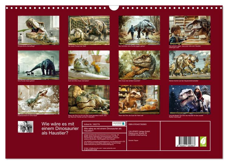 Produktbild: Wie w&auml;re es mit einem Dinosaurier als Haustier? (Wandkalender 2026 DIN A3 quer), CALVENDO Monatskalender