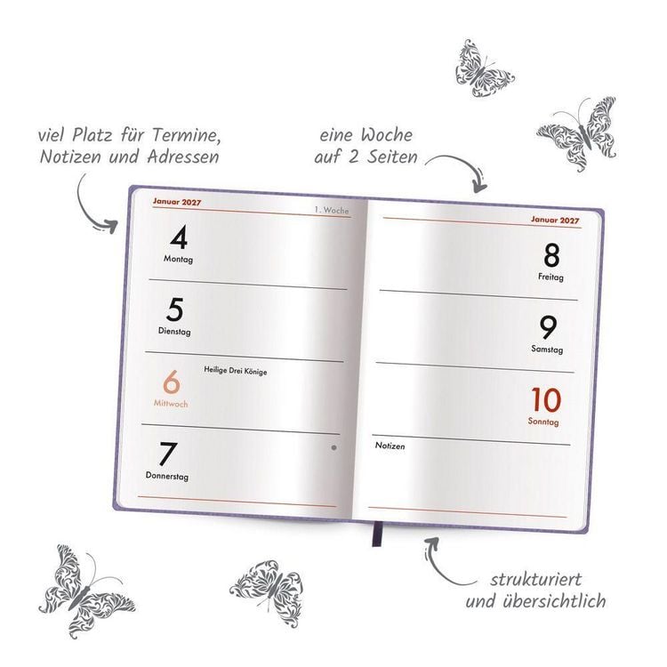 Produktbild: TR&Ouml;TSCH - Taschenkalender A7 Soft Touch Blumen 2027
