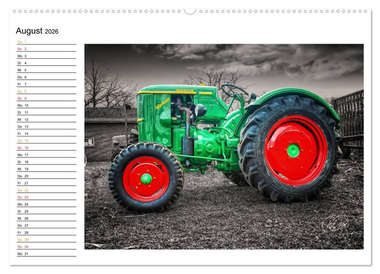 Produktbild: Trecker - Oldtimer / Geburtstagskalender (hochwertiger Premium Wandkalender 2026 DIN A2 quer), Kunstdruck in Hochglanz