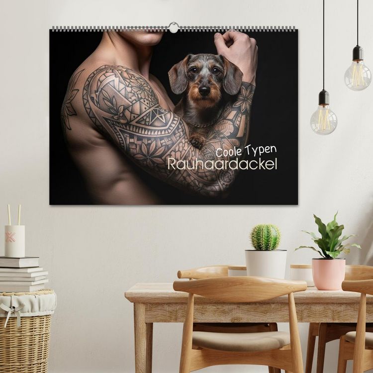 Produktbild: Coole Typen - Rauhaardackel (Wandkalender 2026 DIN A2 quer), CALVENDO Monatskalender