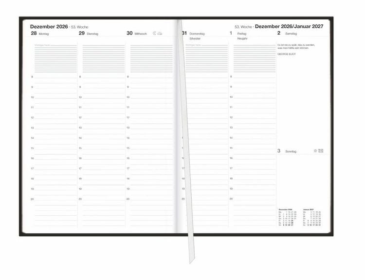 Produktbild: Terminer A5, Leder schwarz 2027