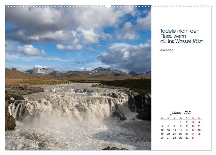 Produktbild: Insel der Elemente &ndash; Island in Bildern und Gedanken (hochwertiger Premium Wandkalender 2026 DIN A2 quer), Kunstdruck in Hochglanz