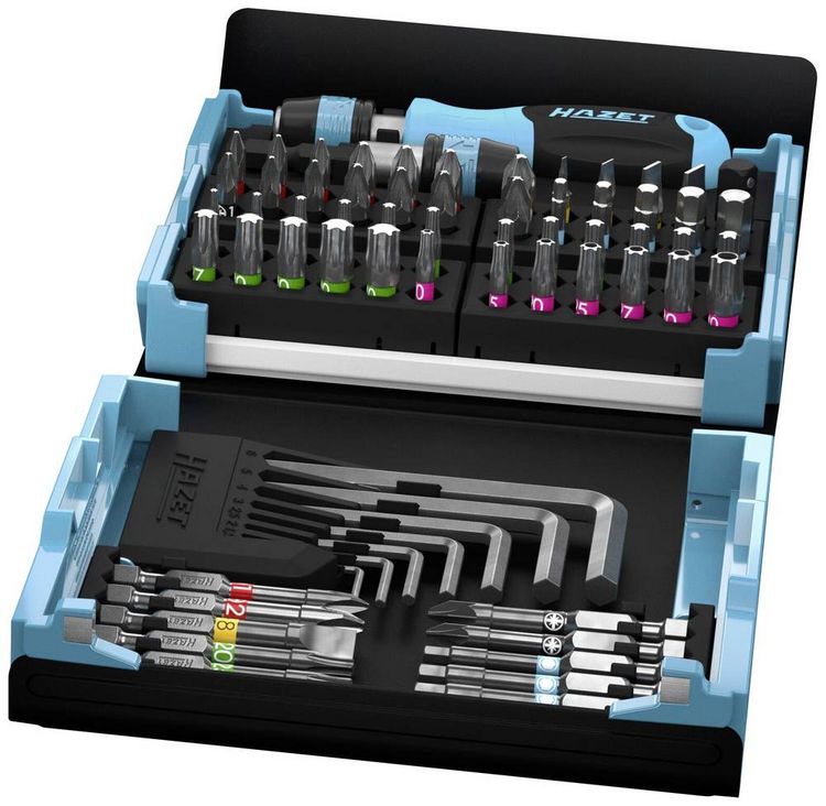 Produktbild: Hazet SmartCase 2200SC-1 Bit-Set 69teilig Innen-Sechskant, Schlitz, Kreuzschlitz Phillips, Kreuzschlitz Pozidriv, T-Profil