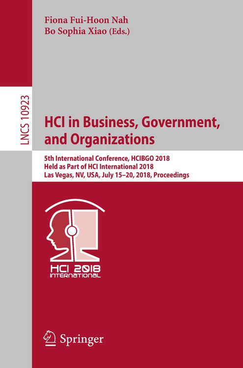 Produktbild: HCI in Business, Government, and Organizations