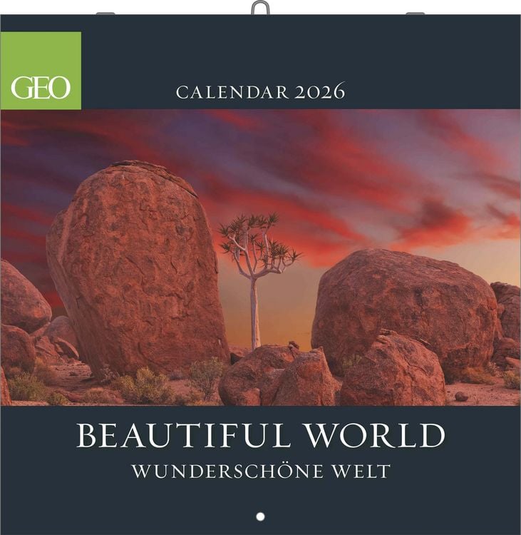 Produktbild: GEO Beautiful World 2026 - Wand-Kalender - Natur-Kalender - Broschüren-Kalender - 30x30 - 30x60 geöffnet
