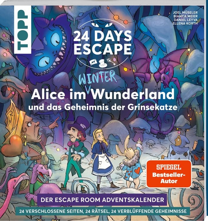 Produktbild: 24 DAYS ESCAPE &ndash; Der Escape Room Adventskalender: Alice im Wunderland und das Geheimnis der Grinsekatze