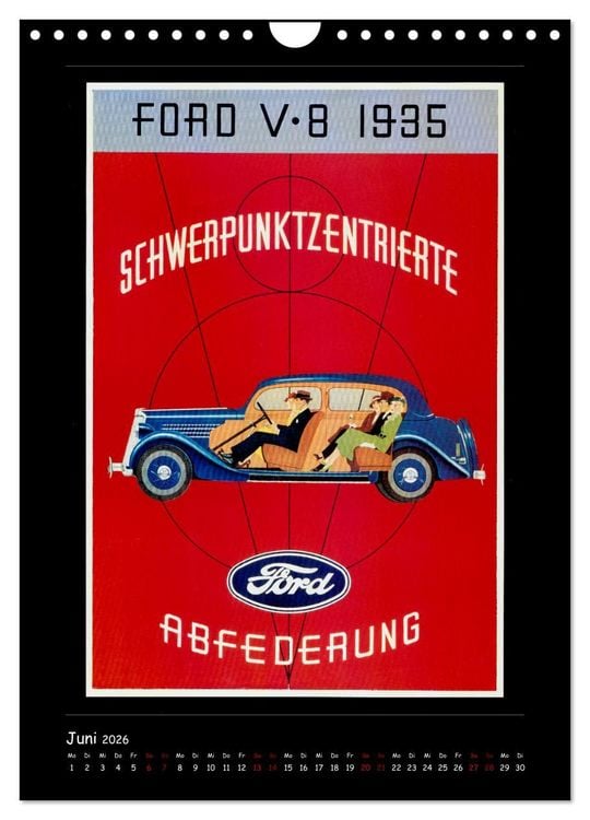 Produktbild: Historische Automobilplakate (Wandkalender 2026 DIN A4 hoch), CALVENDO Monatskalender