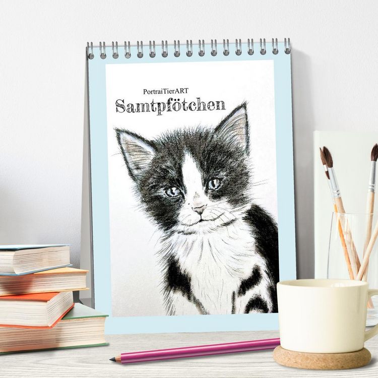 Produktbild: PortraiTierART Samtpf&ouml;tchen (Tischkalender 2026 DIN A5 hoch), CALVENDO Monatskalender