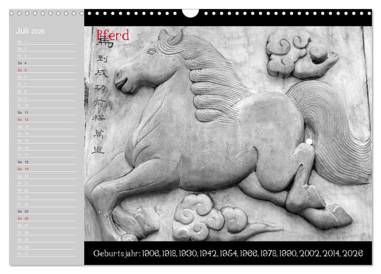 Produktbild: Das Chinesische Horoskop / Geburtstagskalender (Wandkalender 2026 DIN A3 quer), CALVENDO Monatskalender