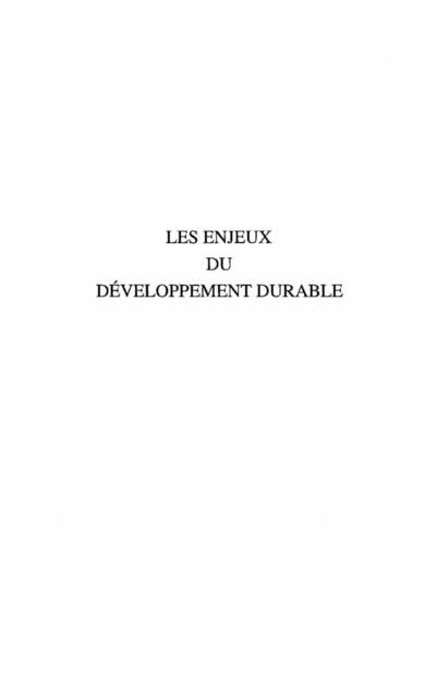 Produktbild: Les enjeux du developpement durable