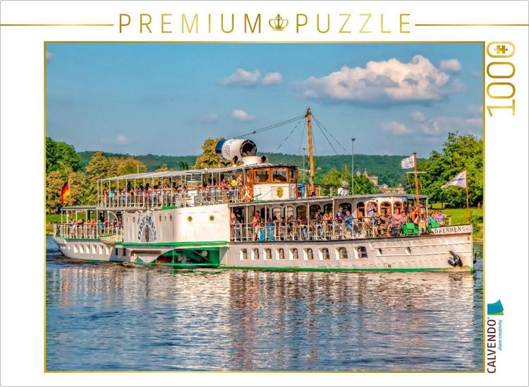 Produktbild: CALVENDO Puzzle Raddampfer auf der Elbe | 1000 Teile Lege-Gr&ouml;&szlig;e 64x48cm Foto-Puzzle f&uuml;r gl&uuml;ckliche Stunden