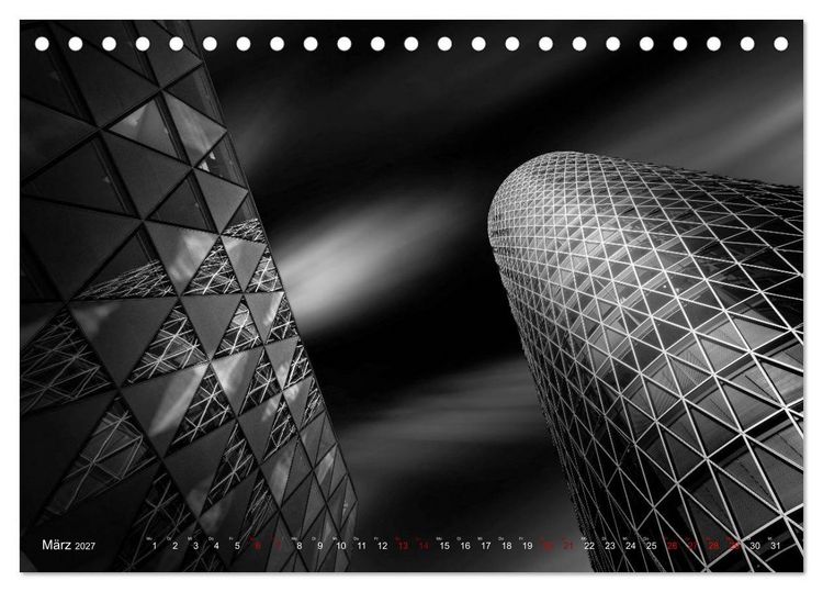 Produktbild: Monochrome Architektur (Tischkalender 2027 DIN A5 quer), CALVENDO Monatskalender