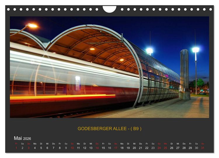 Produktbild: BONNER NACHTFARBEN (Wandkalender 2026 DIN A4 quer), CALVENDO Monatskalender