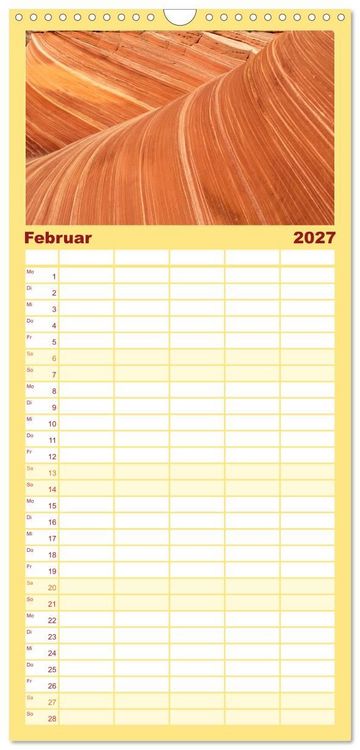 Produktbild: Familienplaner 2027 - Paria Canyon - The Wave Naturwunder mit 5 Spalten (Wandkalender, 21 x 45 cm) CALVENDO