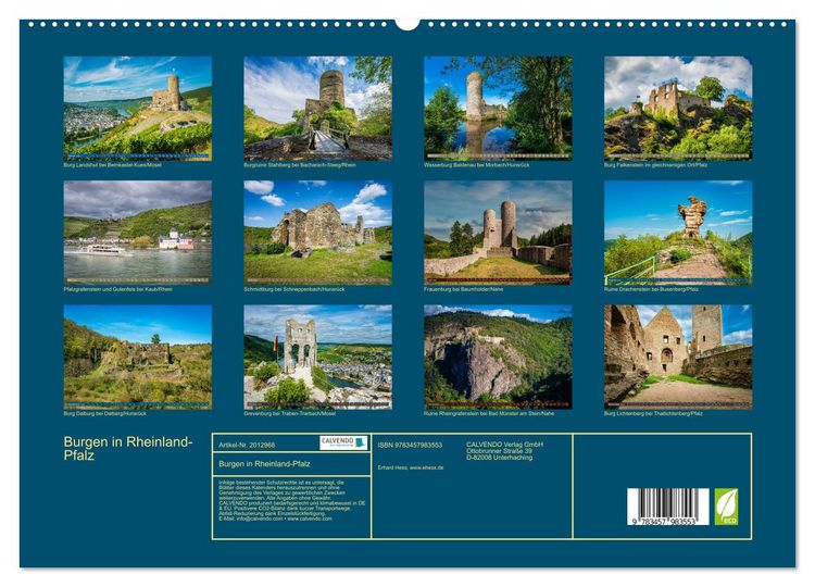 Produktbild: Burgen in Rheinland-Pfalz (hochwertiger Premium Wandkalender 2026 DIN A2 quer), Kunstdruck in Hochglanz