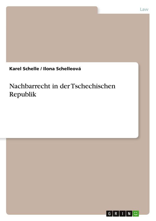 Produktbild: Nachbarrecht in der Tschechischen Republik