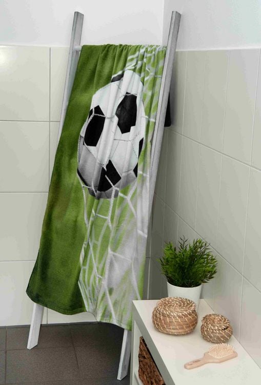 Produktbild: Young Collection 6159238516 - Fu&szlig;ball Velourstuch, 75x150 cm, 100% Baumwolle