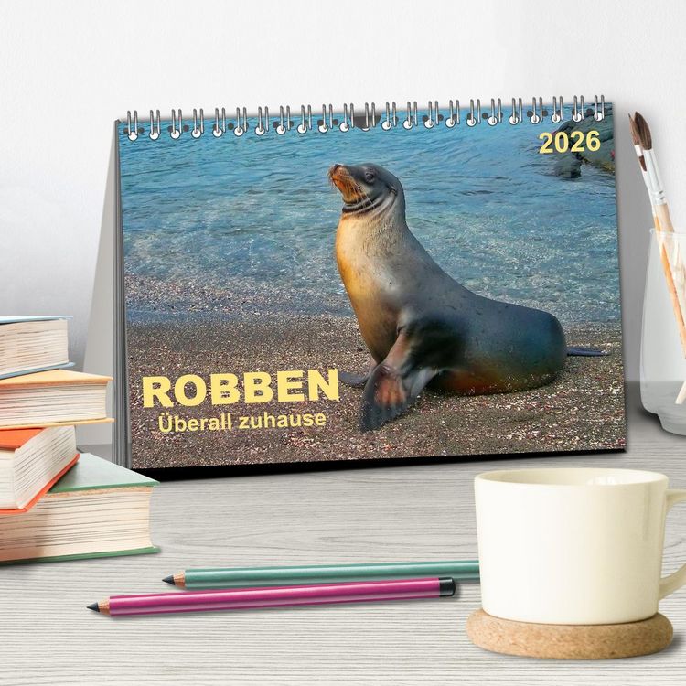 Produktbild: Robben - &uuml;berall zuhause (Tischkalender 2026 DIN A5 quer), CALVENDO Monatskalender