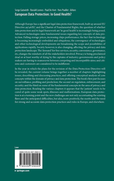 Produktbild: European Data Protection: In Good Health?