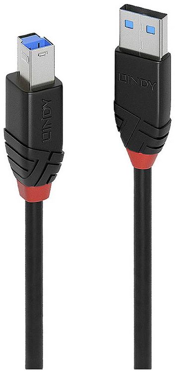 Produktbild: LINDY USB-Kabel USB 3.2 Gen1 USB-A Stecker, USB-B Stecker 10.00m Schwarz 43227