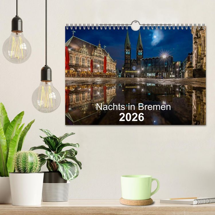 Produktbild: Nachts in Bremen (Wandkalender 2026 DIN A4 quer), CALVENDO Monatskalender
