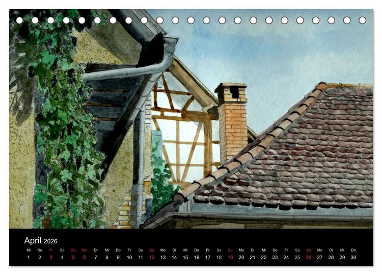 Produktbild: Deutschland in Aquarell (Tischkalender 2026 DIN A5 quer), CALVENDO Monatskalender
