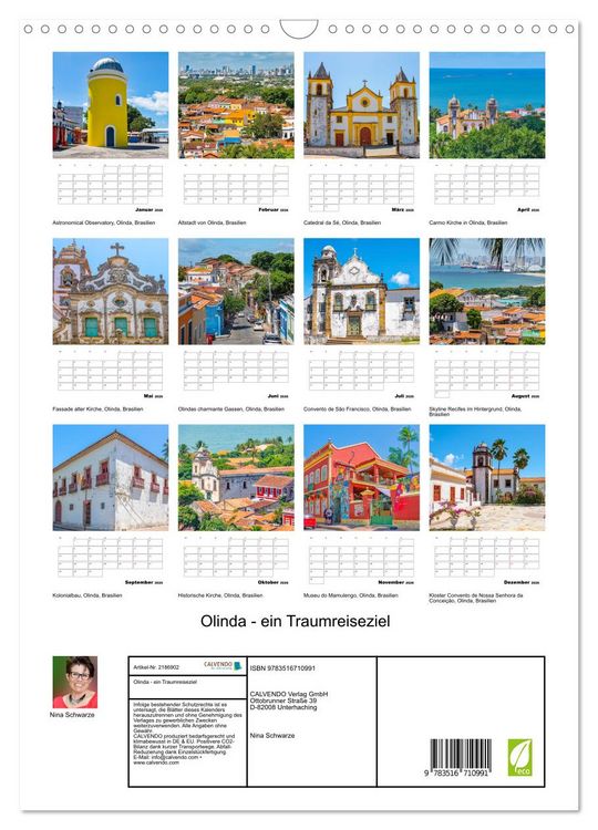 Produktbild: Olinda - ein Traumreiseziel (Wandkalender 2026 DIN A3 hoch), CALVENDO Monatskalender