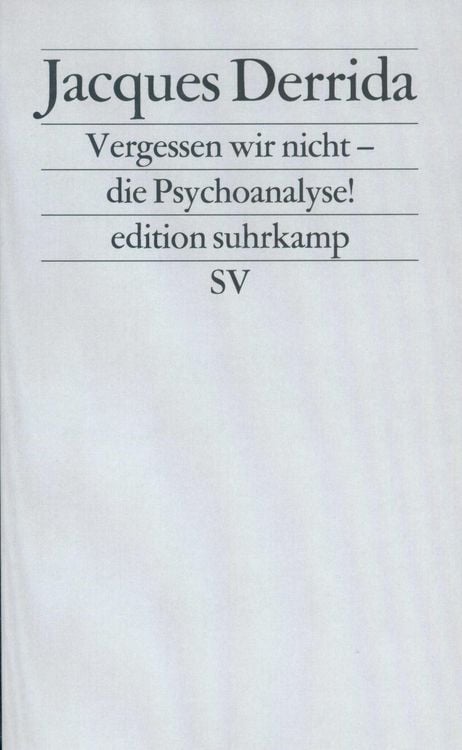 Produktbild: Vergessen wir nicht – die Psychoanalyse!