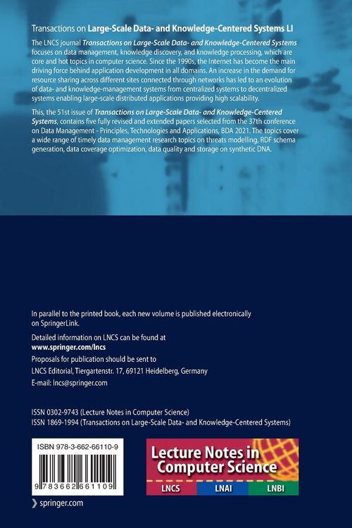 Produktbild: Transactions on Large-Scale Data- and Knowledge-Centered Systems LI