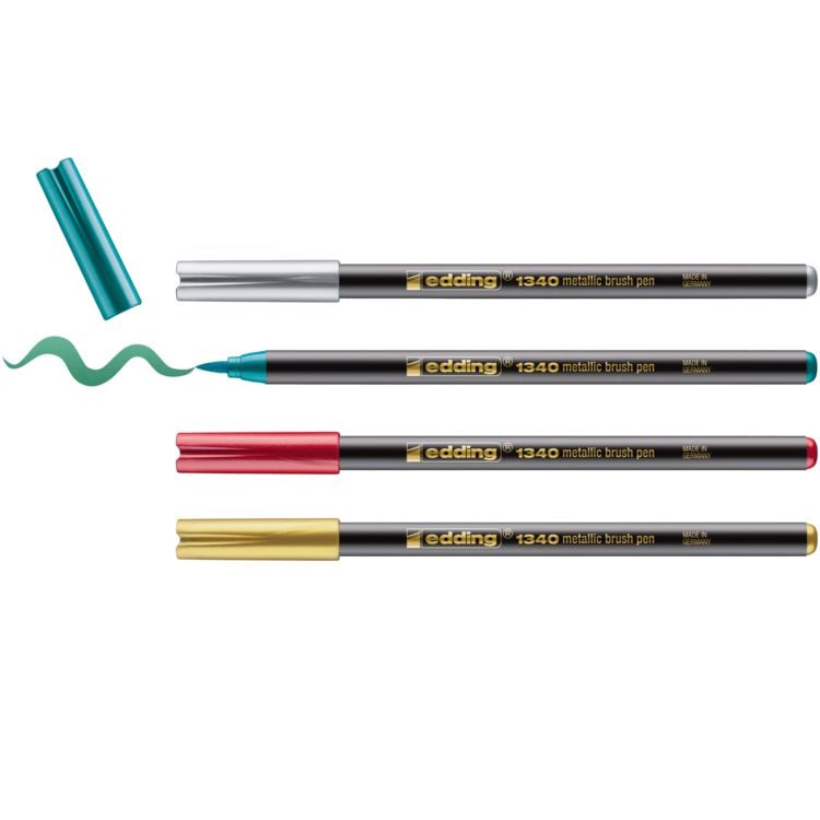 Produktbild: edding 1340 metallic brushpen, Pinselstift 4er-Set Xmas