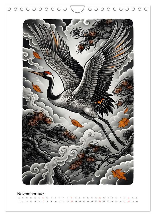 Produktbild: Irezumi - Japans Seele in zwei Farben (Wandkalender 2027 DIN A4 hoch), CALVENDO Monatskalender