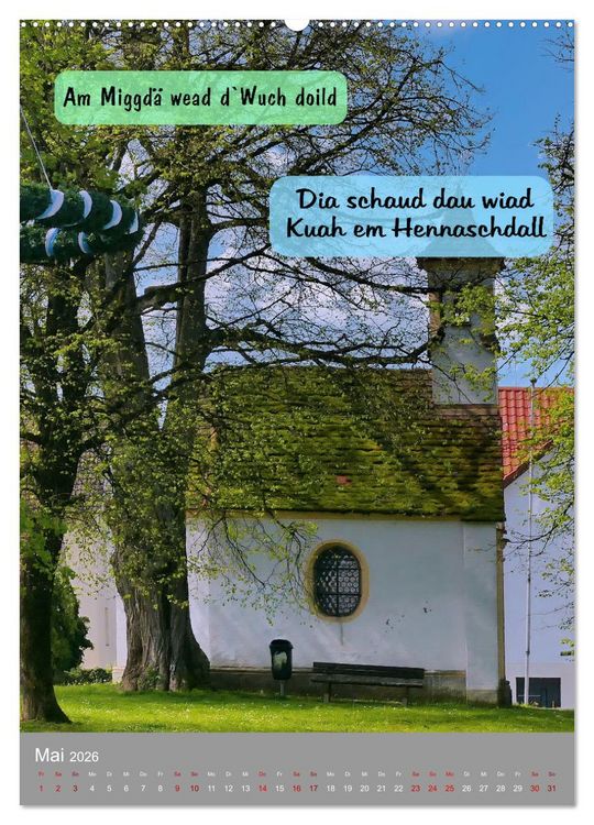 Produktbild: Schw&auml;bische Sprichw&ouml;rter Oifach g`redt (hochwertiger Premium Wandkalender 2026 DIN A2 hoch), Kunstdruck in Hochglanz