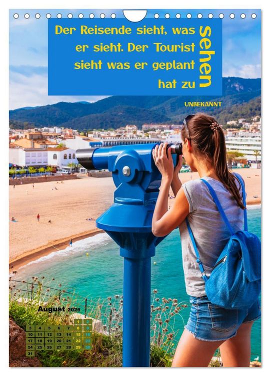 Produktbild: Verr&uuml;ckt nach REISEN Fernweh - Travel - Spr&uuml;che (Wandkalender 2026 DIN A4 hoch), CALVENDO Monatskalender