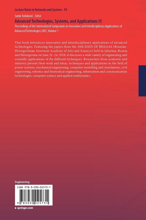 Produktbild: Advanced Technologies, Systems, and Applications III