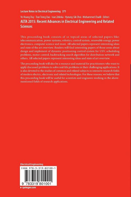 Produktbild: AETA 2015: Recent Advances in Electrical Engineering and Related Sciences