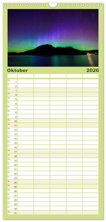 Produktbild: Familienplaner 2026 - Norwegens S&uuml;den mit 5 Spalten (Wandkalender, 21 x 45 cm) CALVENDO