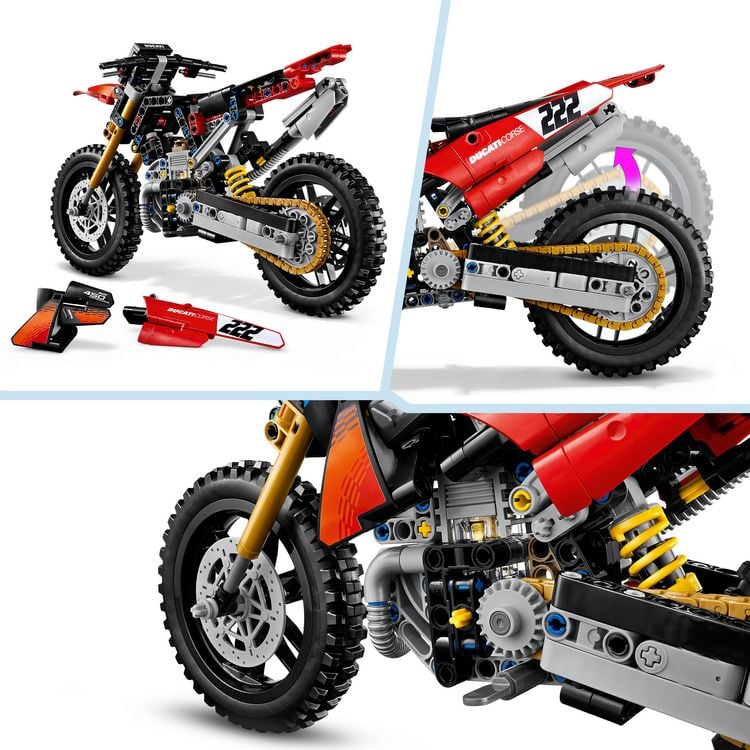 Produktbild: LEGO Technic Ducati Desmo450 MX Factory Motorrad Spielzeug 42238