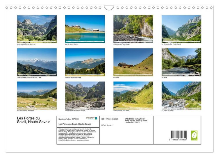 Produktbild: Les Portes du Soleil, Haute-Savoie (Calendrier mural 2026 DIN A3 vertical), CALVENDO calendrier mensuel