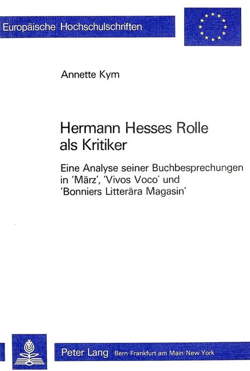Produktbild: Hermann Hesses Rolle als Kritiker
