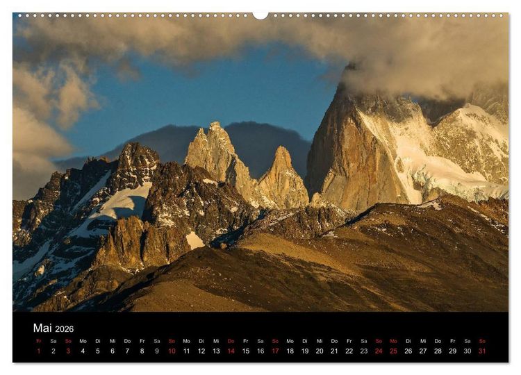 Produktbild: Farbenfrohes Patagonien (hochwertiger Premium Wandkalender 2026 DIN A2 quer), Kunstdruck in Hochglanz