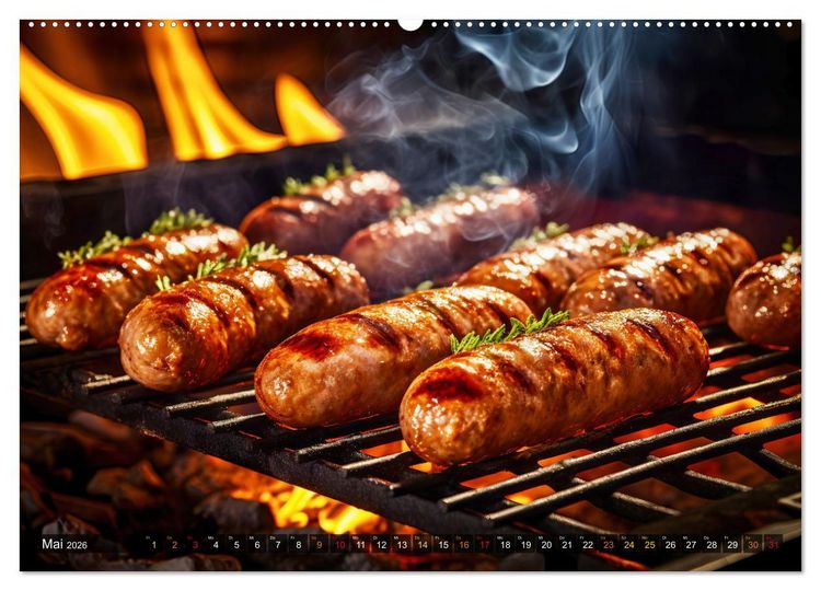 Produktbild: BBQ Feuerzauber - Grillkalender (hochwertiger Premium Wandkalender 2026 DIN A2 quer), Kunstdruck in Hochglanz