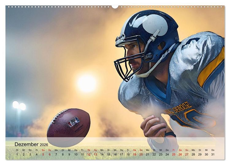 Produktbild: American Football - im Team zum Sieg (Wandkalender 2026 DIN A2 quer), CALVENDO Monatskalender