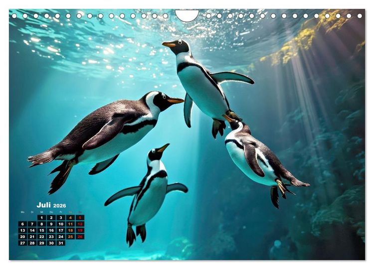 Produktbild: Mit den Pinguinen (Wandkalender 2026 DIN A4 quer), CALVENDO Monatskalender