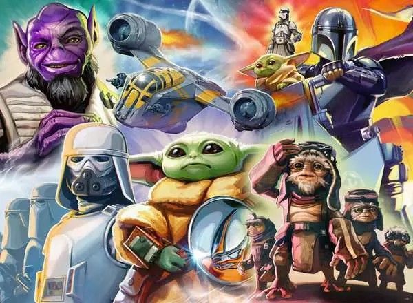 Produktbild: Erwachsenenpuzzle 500 Teile - The Mandalorian and Grogu
