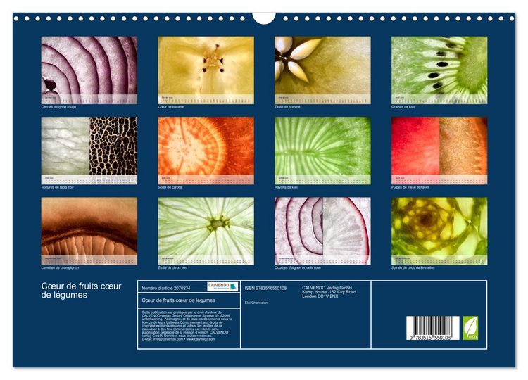 Produktbild: C&oelig;ur de fruits c&oelig;ur de l&eacute;gumes (Calendrier mural 2026 DIN A3 vertical), CALVENDO calendrier mensuel