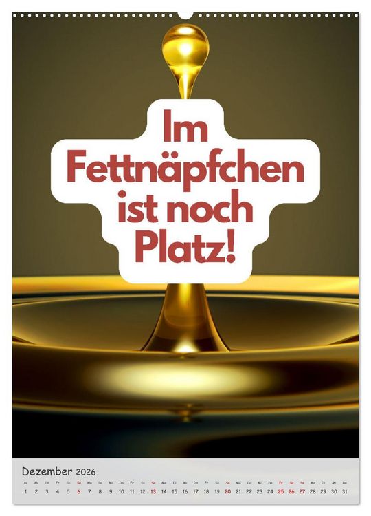 Produktbild: Tanz um den hei&szlig;en Brei! (Wandkalender 2026 DIN A2 hoch), CALVENDO Monatskalender