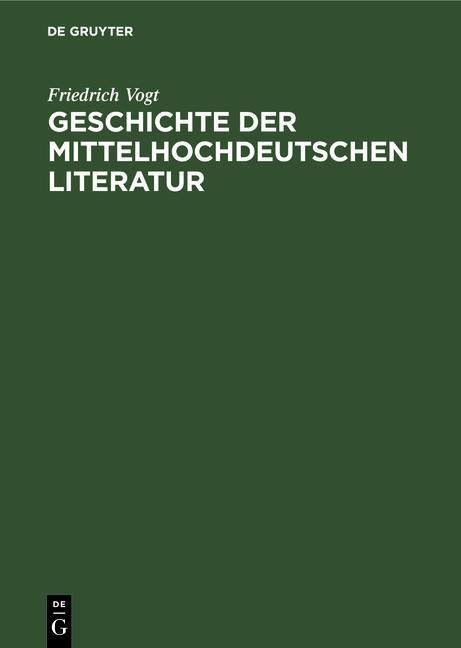 Produktbild: Geschichte der mittelhochdeutschen Literatur