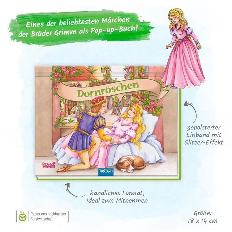 Produktbild: Tr&ouml;tsch M&auml;rchenbuch Pop-up-Buch Dornr&ouml;schen