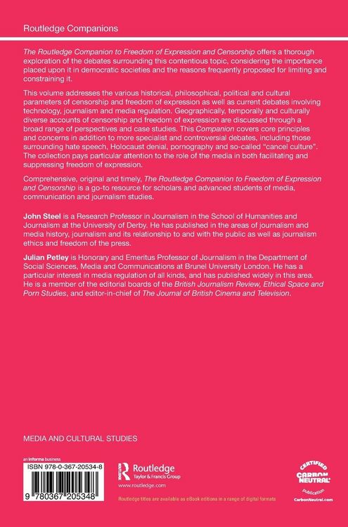 Produktbild: The Routledge Companion to Freedom of Expression and Censorship